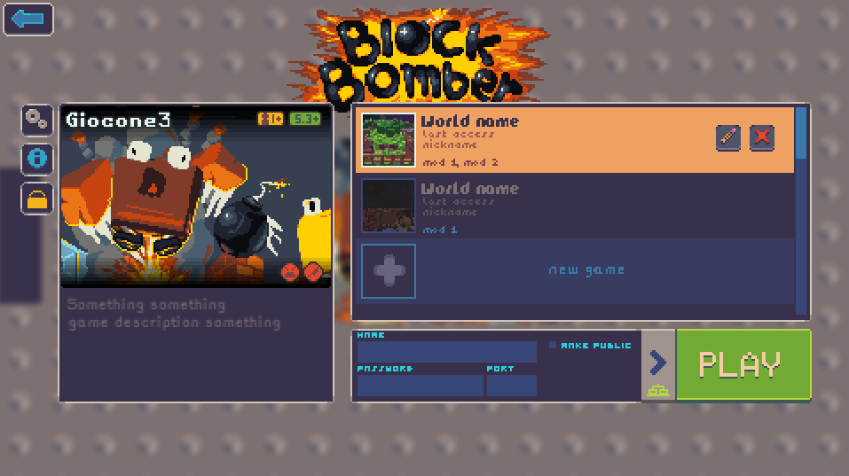 Mockup of the load game dialog in Zughy's mainmenu redesign proposal