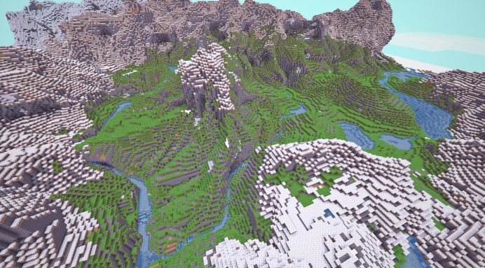 "Carved Landscape from Mapgen with
Rivers" by Lemente